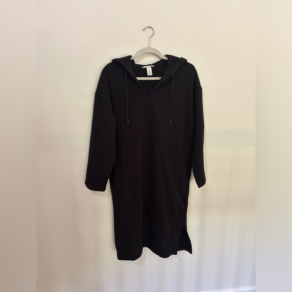 H&M black sweatshirt midi dress